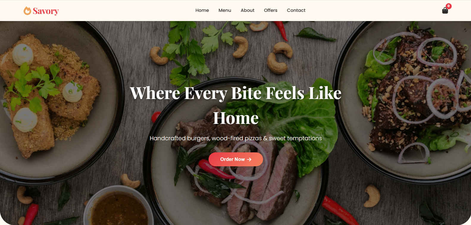 Savory Bite – Modern Restaurant & Food Ordering Website Template 1 Savory Bite – Modern Restaurant & Food Ordering Website Template
